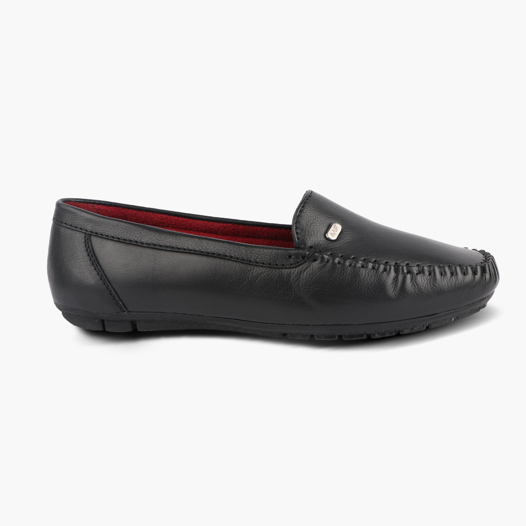 Pointed-Toe Leather Loafers for Women with Extra Cushion