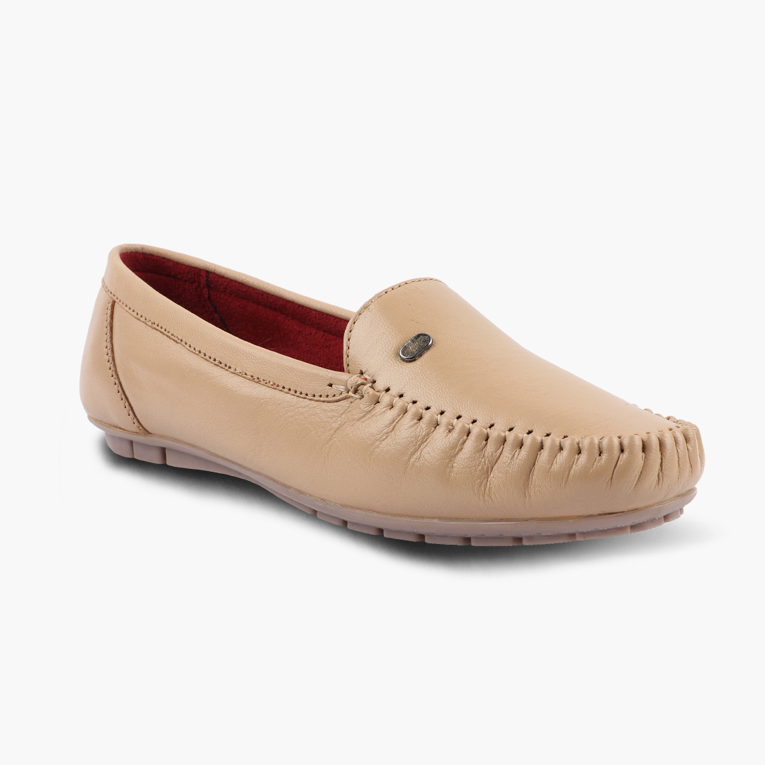 Pointed-Toe Leather Loafers for Women with Extra Cushion