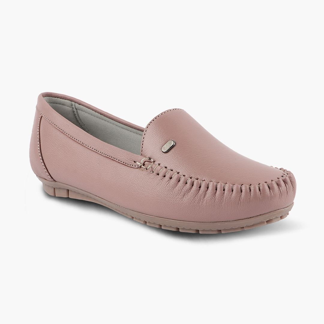 Pointed-Toe Leather Loafers for Women with Extra Cushion