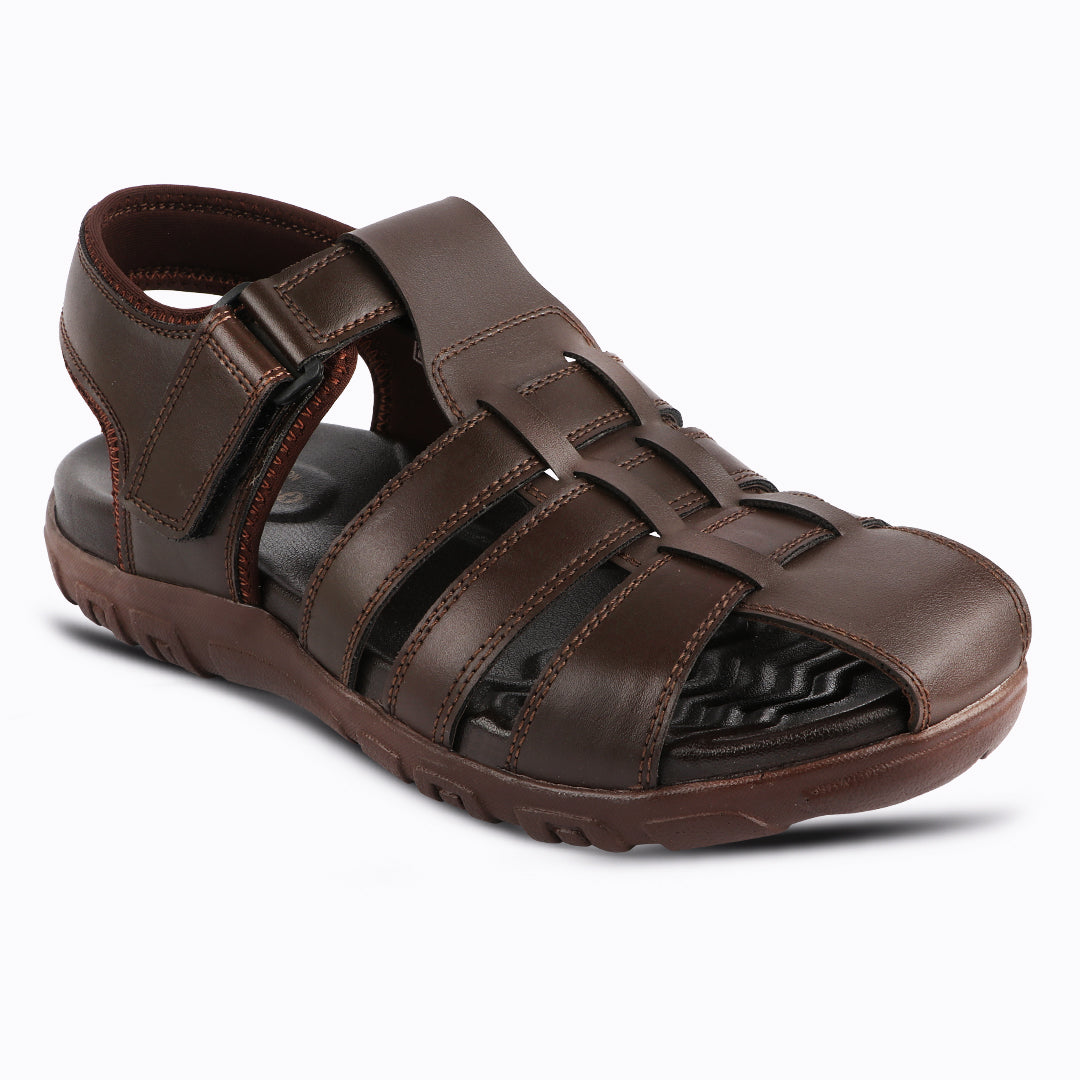 Medifeet Peek-a-Toe Fisherman Sandals With Arch Support For Men's