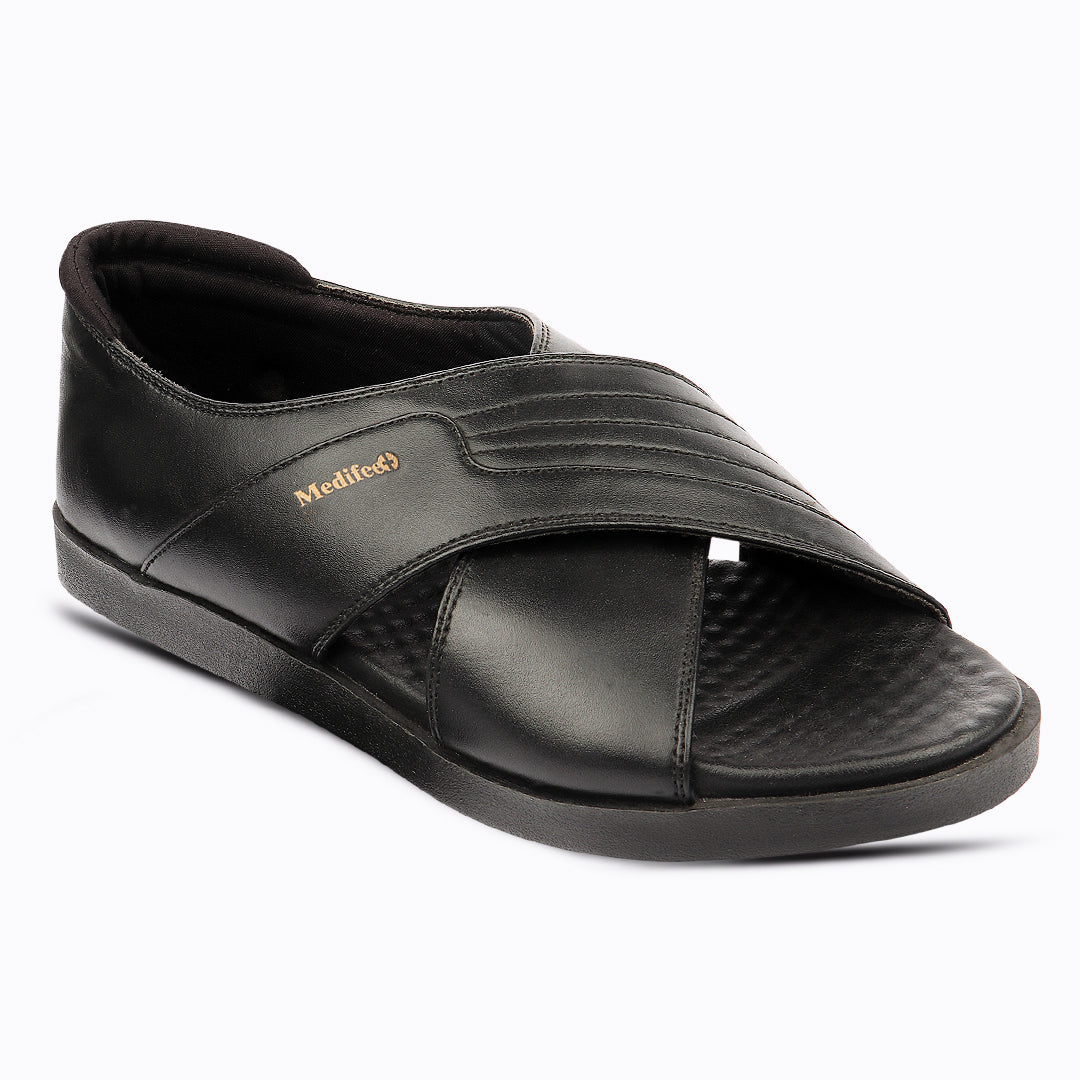 Medifeet Ortho-Friendly Cross Band Open-Toe Sandals For Men's