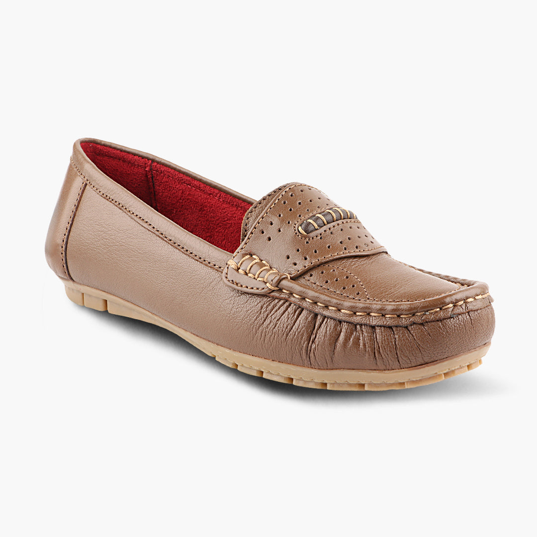 Medifeet Genuine Leather with Arch Support Loafers For Women's