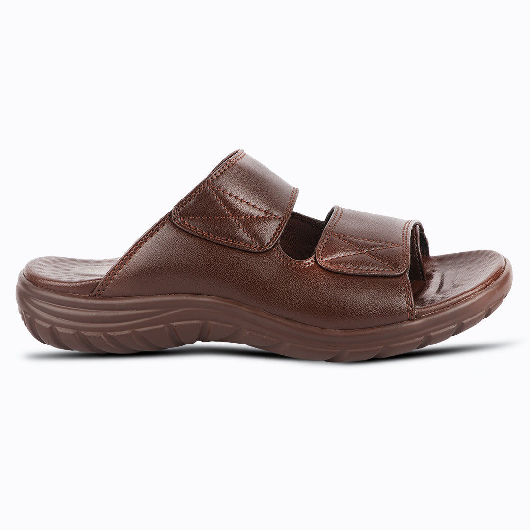 Medifeet Dual Strap Leather Slippers for Men
(Extra Comfortable with Arch Support)