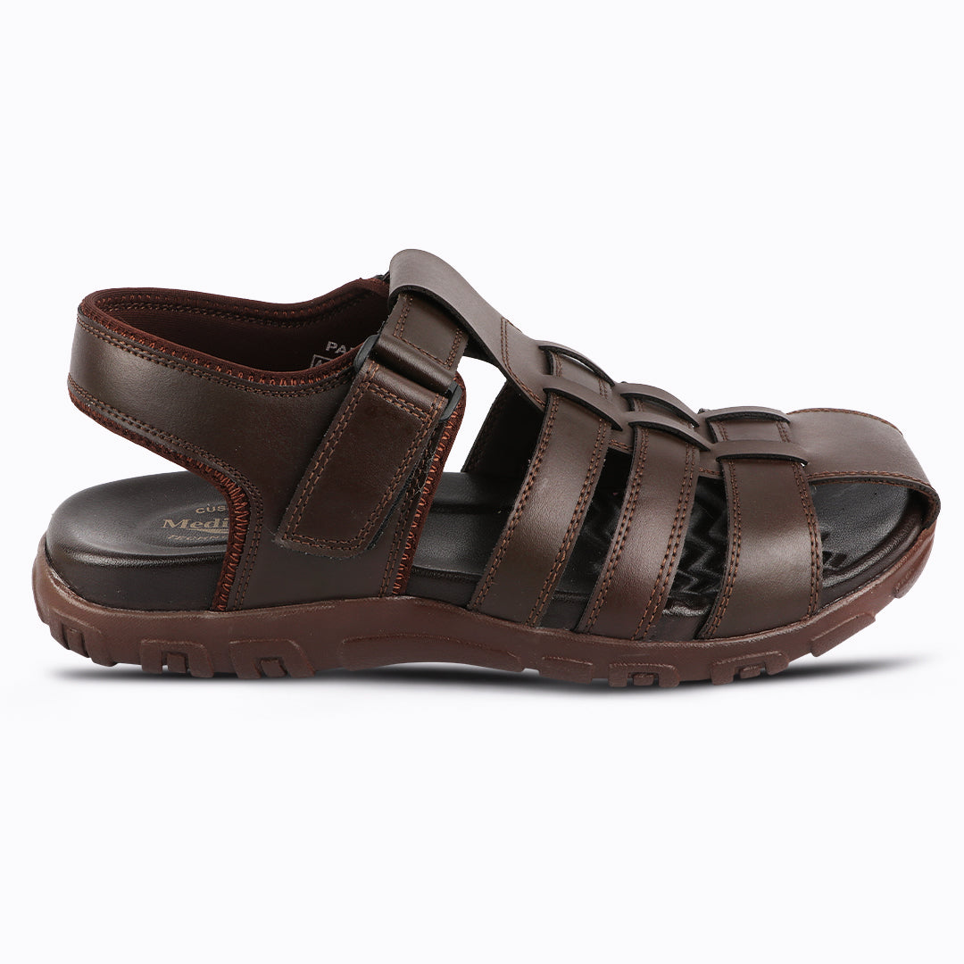 Medifeet Peek-a-Toe Fisherman Sandals With Arch Support For Men's