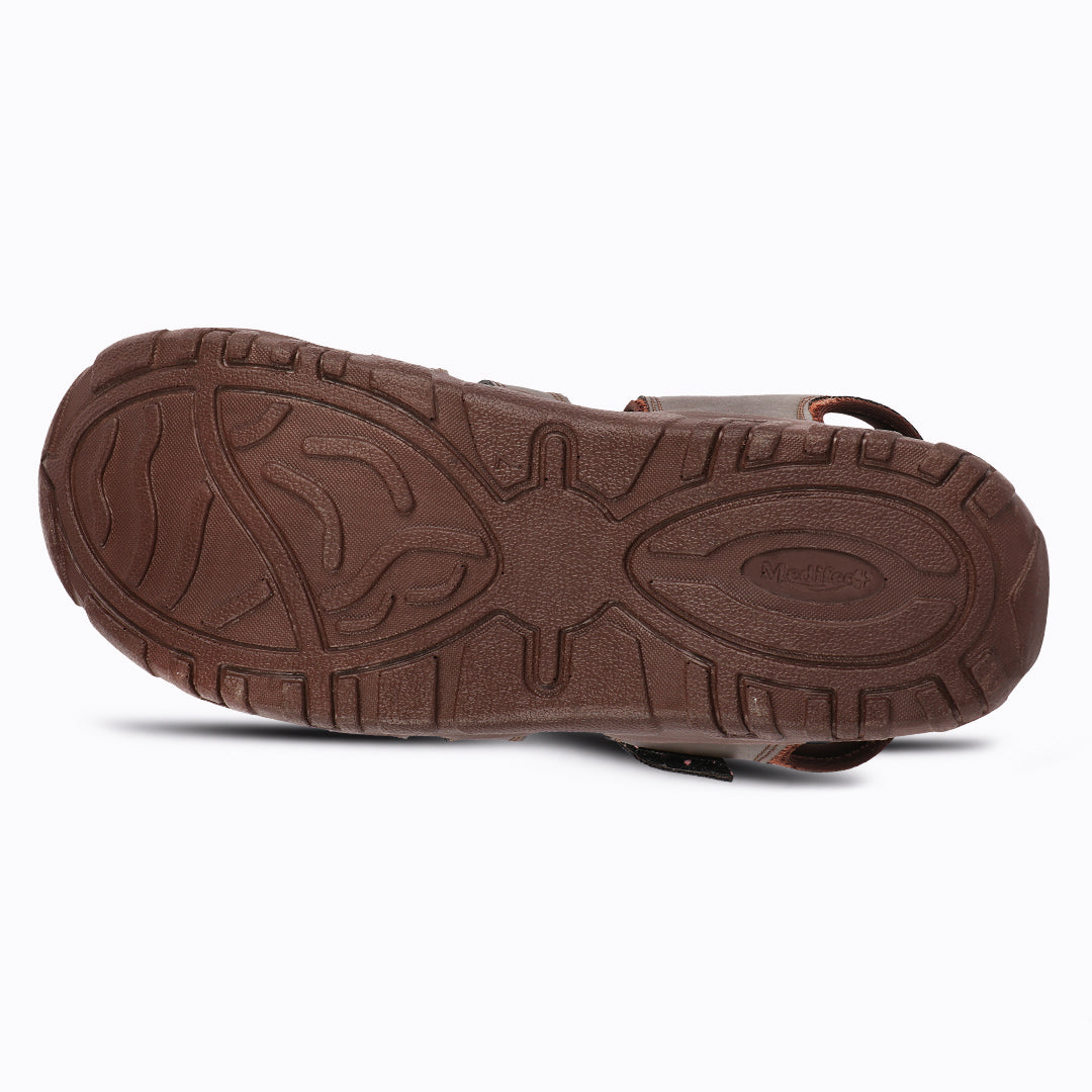 Medifeet Peek-a-Toe Fisherman Sandals With Arch Support For Men's