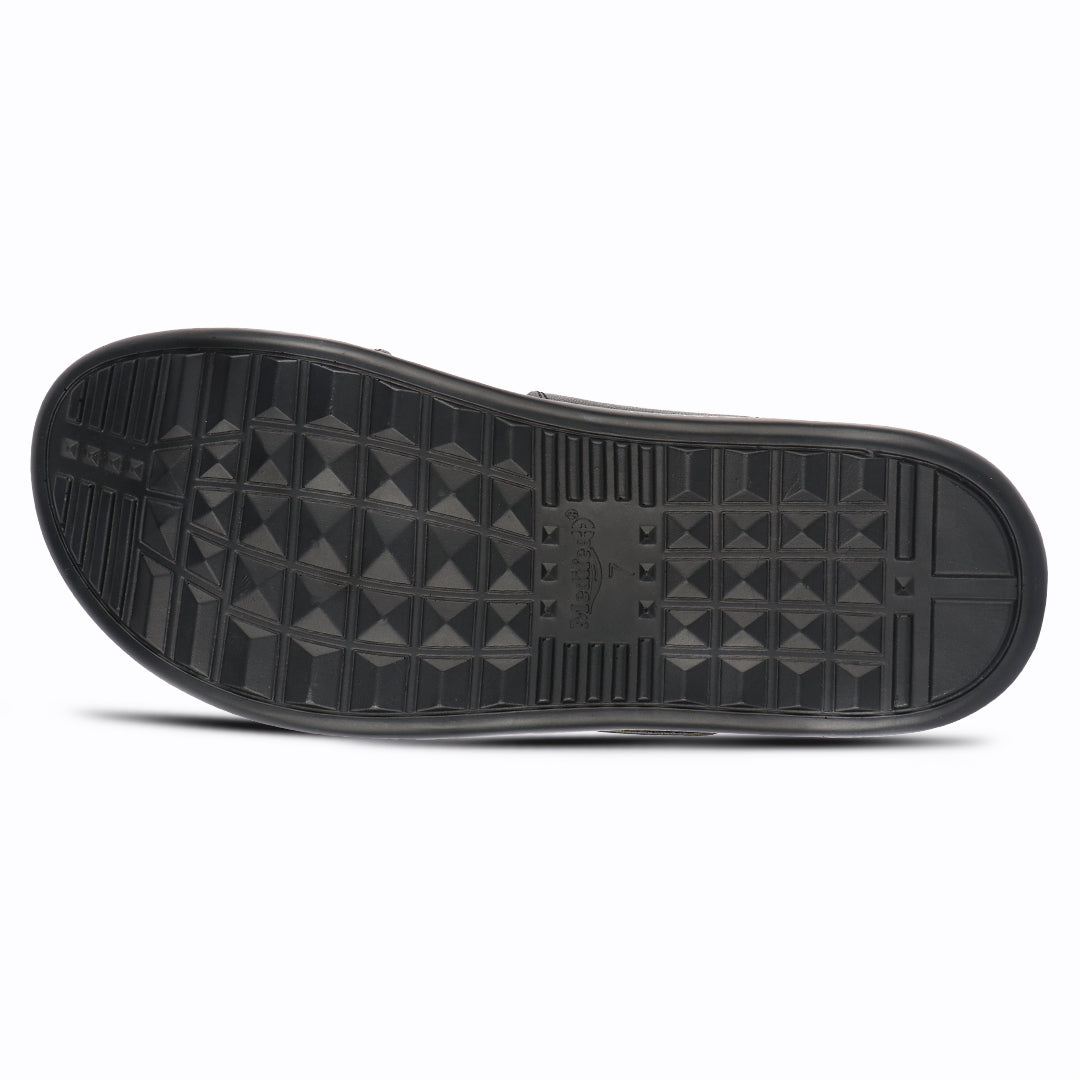 All Day Comfort Men’s Leather Slippers with Anti-Skid Grip