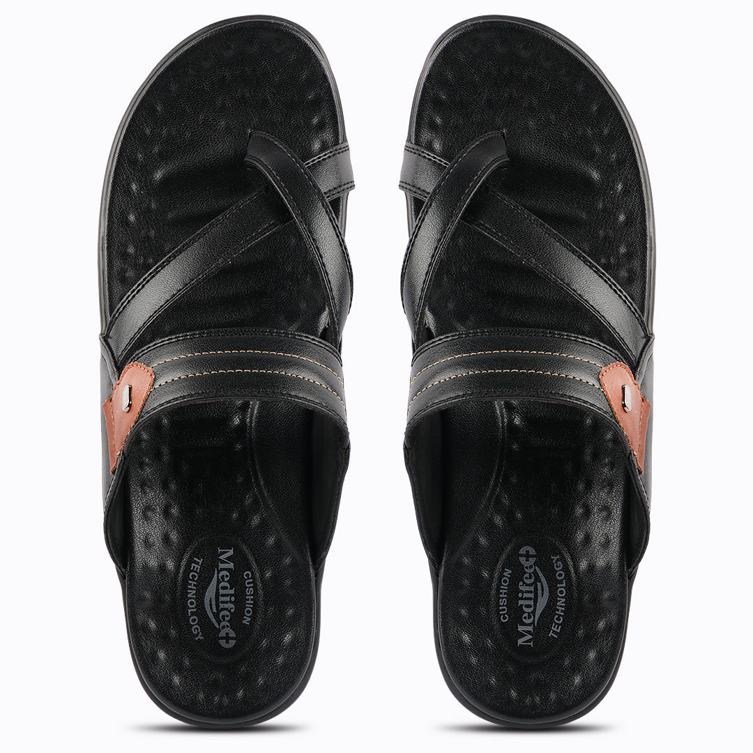 Medifeet All Day Comfort men's Leather Slippers
(Classic Design | Anti-Skid Grip)