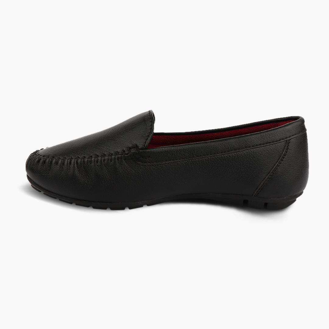 Pointed-Toe Leather Loafers for Women with Extra Cushion