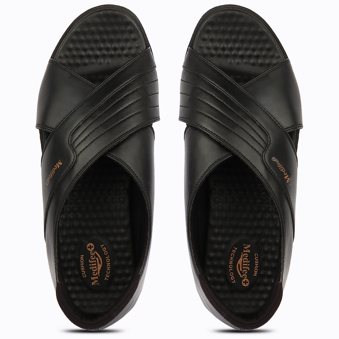 Medifeet Ortho-Friendly Cross Band Open-Toe Sandals For Men's