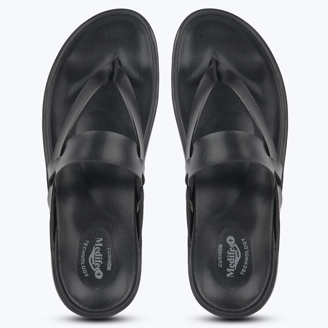 Medifeet Comfortable All Day Wear Black Slip-on sandals