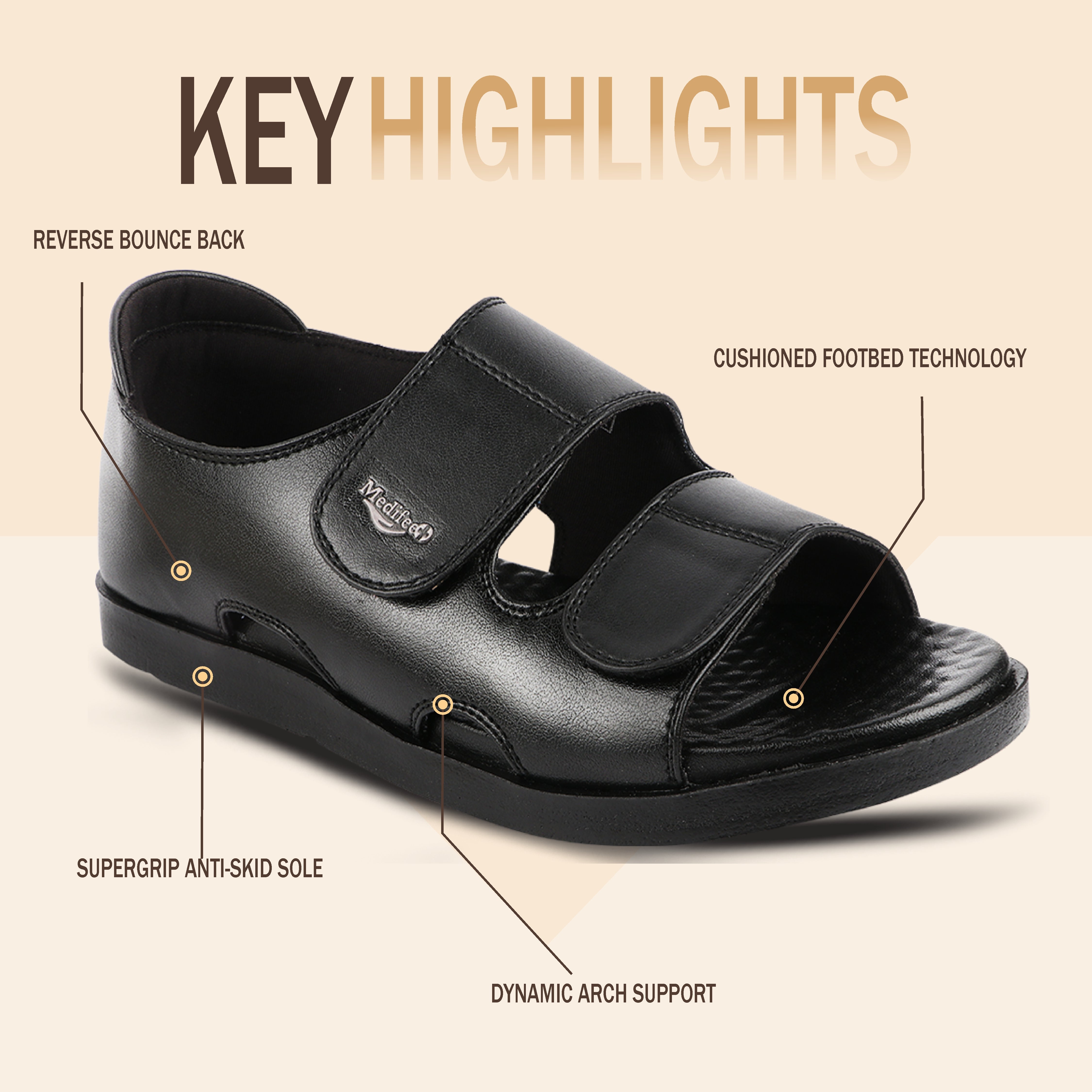 Ortho-Friendly Twin-Strap Open-Toe Men’s Sandals