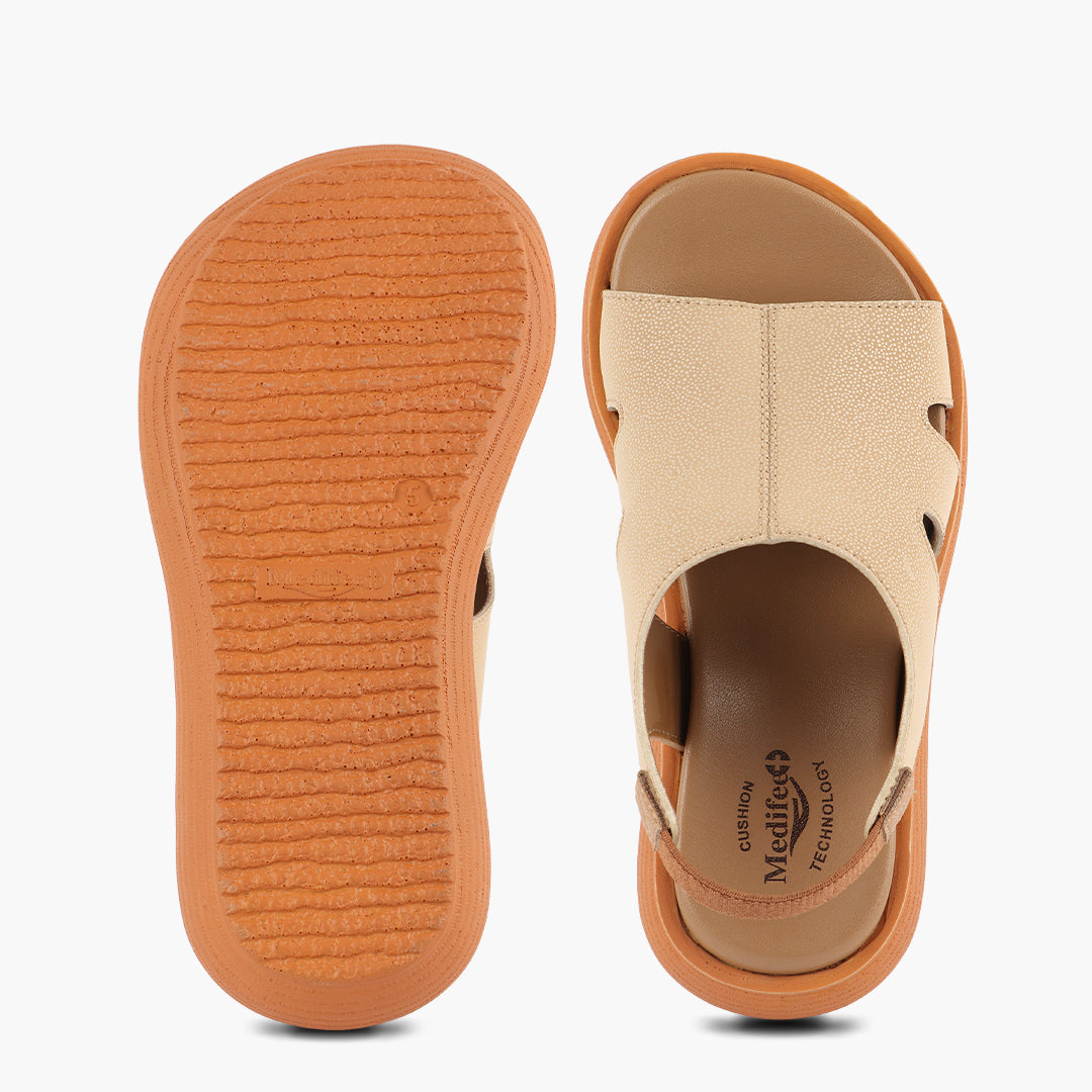 Medifeet Extra Stylish and Comfy Sandals for Women  (with High Back Strap & Arch Support)