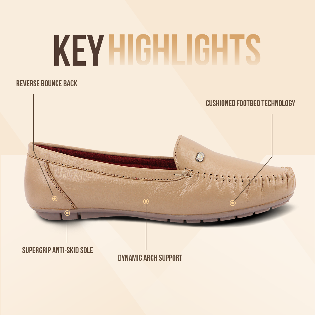 Pointed-Toe Leather Loafers for Women with Extra Cushion