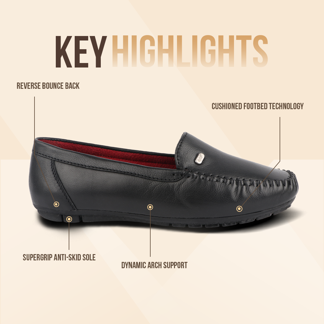 Pointed-Toe Leather Loafers for Women with Extra Cushion