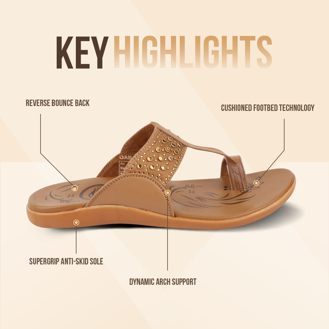 Kolhapuri Style Comfortable Leather Slippers for Women