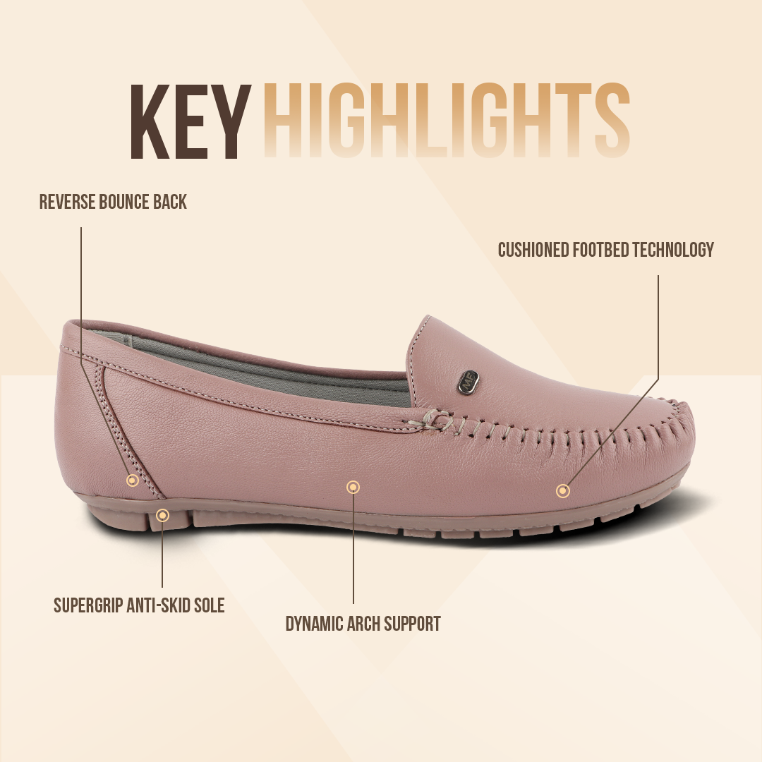 Pointed-Toe Leather Loafers for Women with Extra Cushion