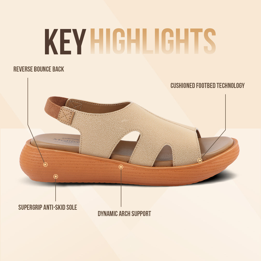 Medifeet Extra Stylish and Comfy Sandals for Women  (with High Back Strap & Arch Support)